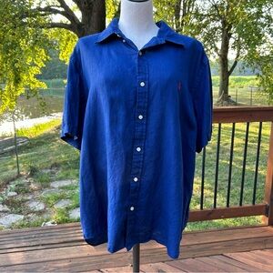 Ralph Lauren 100% Linen Classic Fit RL Untucked Fit Mens XXL